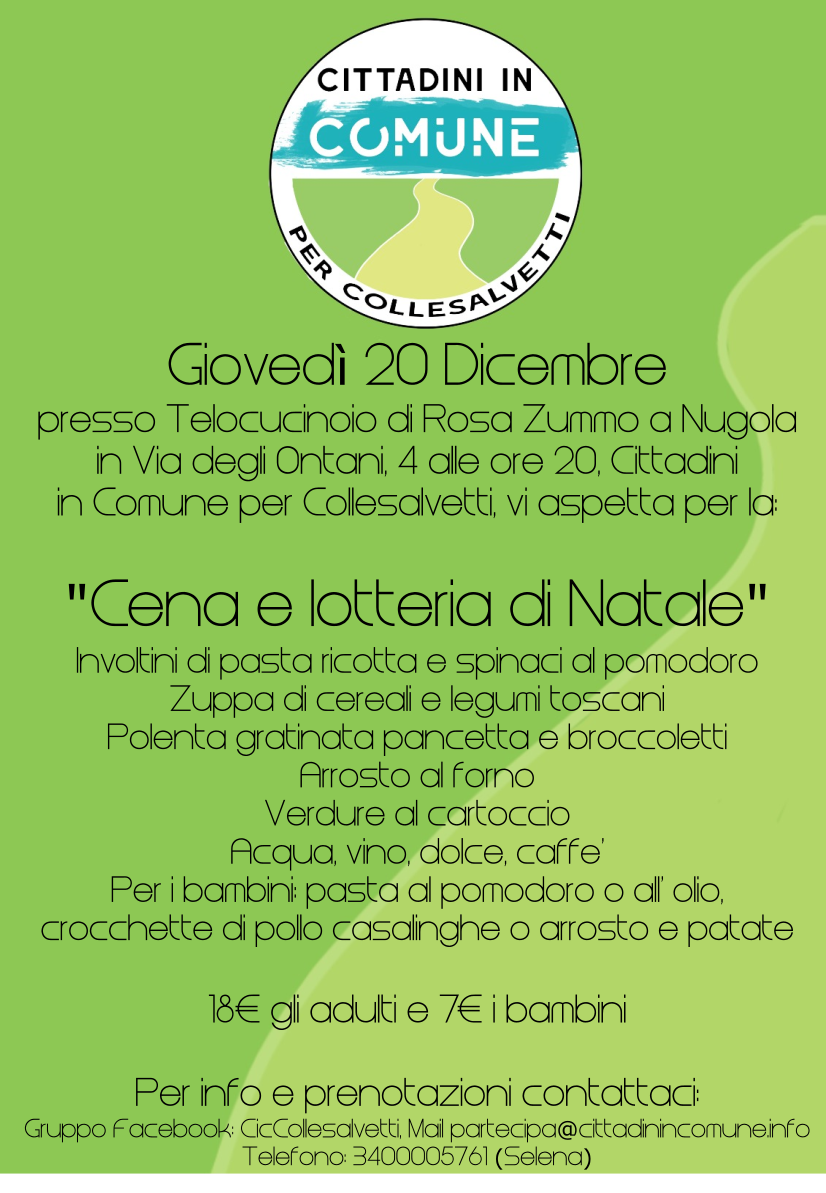 20.12.2018 Cena e lotteria di Natale